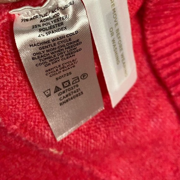 LOFT Hot Pink Open Back Faux Wrap Limited Edition Long Sleeve Sweater - Picture 6 of 6